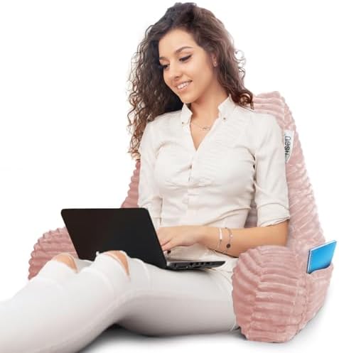 Nestl Reading Pillow with Shredded Memory Foam, Luxe Cut Plush Back Pillow - Image 7