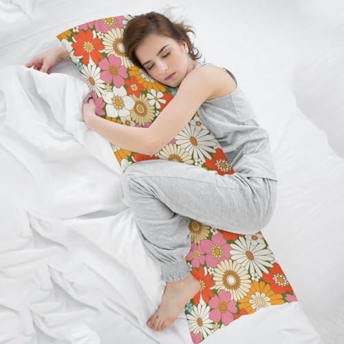 Groovy Flower Body Pillow Cover Bohemian Pillowcase - Image 7