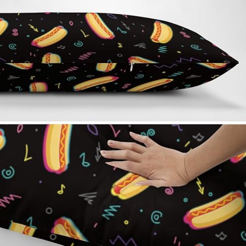 Hotdog Body Pillow Pillowcase Colorful Hot Dog Long Body Pillow Cover - Image 4