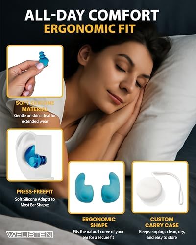Ear Plugs for Sleeping Noise Cancelling, Reusable Soft Noise Reduction Earplugs - Image 2