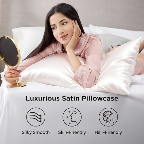 Bedsure Satin Pillowcase Standard Set of 2, Silky Pillow Cases - Image 2