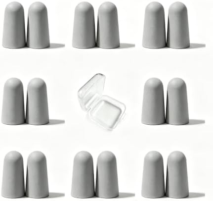 20 Pairs Gray Reusable Ear Plugs, 32dB NRR Noise Reduction, Washable by vvmotes