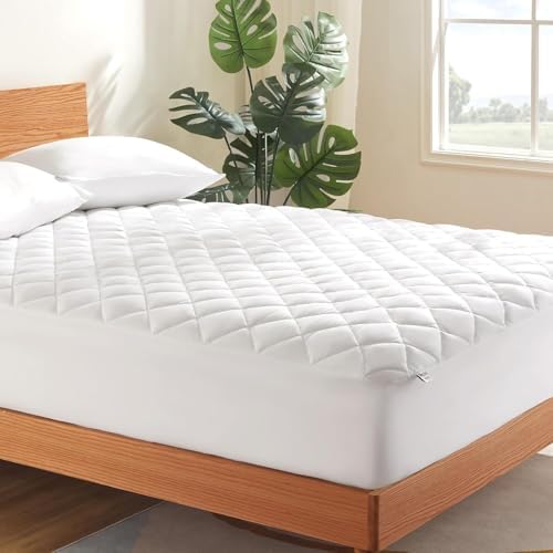SLEEP ZONE Twin XL Mattress Pad, Quilted Fitted Mattress Topper Cover by SLEEPZONELIFE