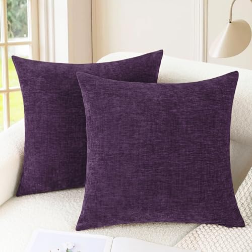 CaliTime Decorative Couch Throw Pillow Covers 22 X 22 Inches Plum Purple by CaliTime