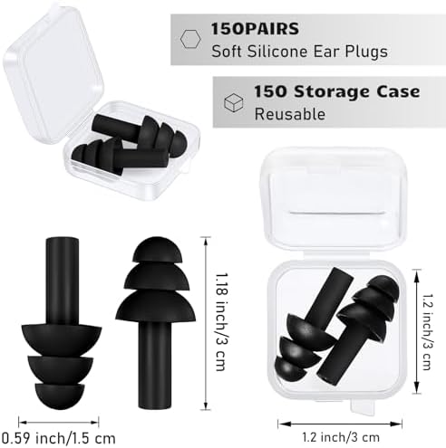 Tondiamo 150 Pairs Ear Plugs Bulk Individually Wrapped Earplug - Image 2