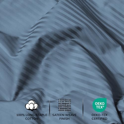 Feather & Stitch 100% Cotton Sateen 500 TC Split King Size Bed Sheet Set - Image 5