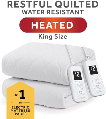 Sunbeam Electric Premium Water Resistant Restful Quilted Heated Mattress Pad - Image 2