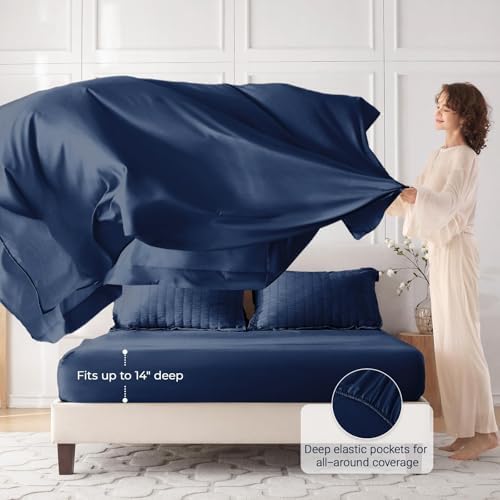 MUXHOMO 5 Pieces Twin Comforter Set, Seersucker Bed in a Bag Twin Size - Image 3