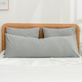 BESTOUCH Washed Cotton Pillowcases Linen Feel Northern Droplet Grey Body by BESTOUCH