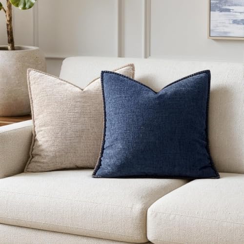 MIULEE Decorative Couch Throw Pillow Covers 16x16 Inch Navy 2 Pack - Image 4