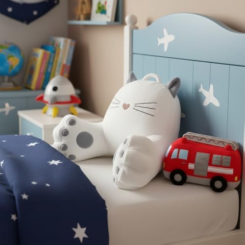 Pink Cat Backrest Reading Pillow – Cute Kawaii Bed Rest Pillow - Image 2
