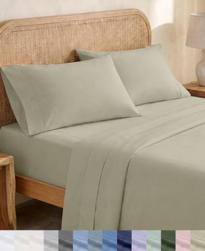 California Design Den Organic Cotton California King Bed Sheets, Soft Taupe by CaliforniaDesignDen