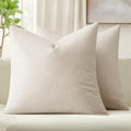 MIULEE Velvet Throw Pillow Covers 20x20 Inch Pack of 2 Cream White by MIULEE