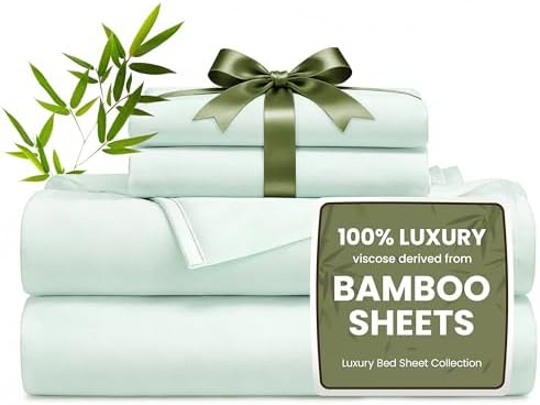 Love's cabin 4 Piece King Size Sheet Set, 100% Rayon Derived from Bamboo by Lovescabin