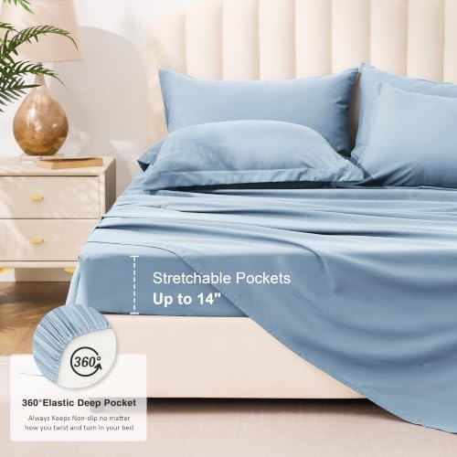 Love's cabin Plaid Twin XL Comforter Set, Light Blue - Image 4