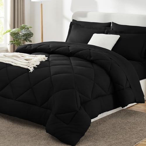 CozyLux Full Comforter Set 82"x86" Black by CozyLux