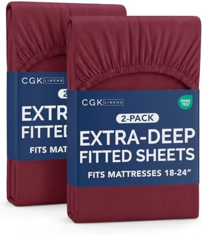 CGK Linens 2 Pack Extra Deep Full Fitted Sheets by CGKUnlimited
