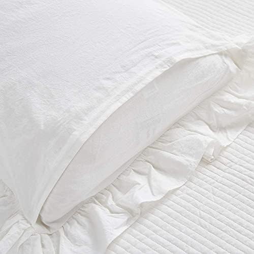 Mywinlle Vintage Off White Ruffle Euro Shams 26"x26" Set of 2 - Image 4