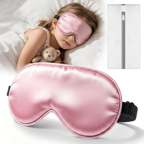 Kids Sleep Mask Eye Cover, Silk Sleeping Mask by AQATNFI