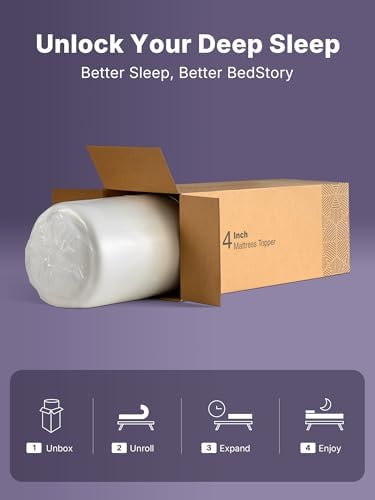 BedStory 2 Inch Queen Size Firm Mattress Topper, Bamboo Charcoal Infused - Image 6