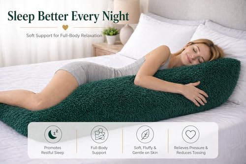 REAFORT PV Faux Fur Body Pillow Cover 21"x54", Hidden Zipper - Image 4