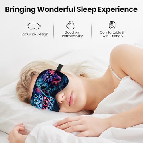 2 Pcs Boys Sleep Eye Mask, Guys Blackout Sleeping Silk Mask - Image 3