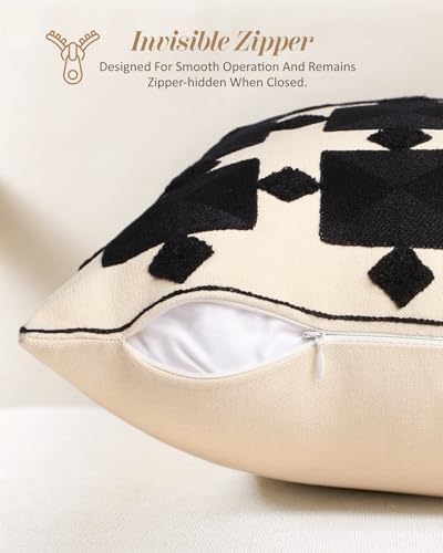 Embroidered Throw Pillow Cover 18x18 Inch - Image 3