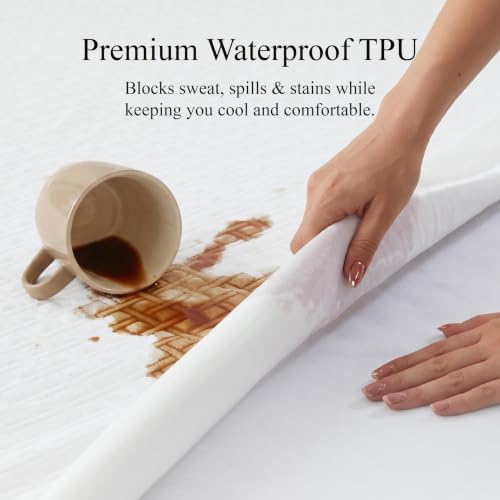 Full Size Waterproof Mattress Protector Bamboo Viscose, Soft Mattress Pad - Image 4
