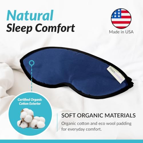 Dream Essentials Natura Organic Cotton Sleep Mask | Twilight Blue | Eye Mask - Image 5