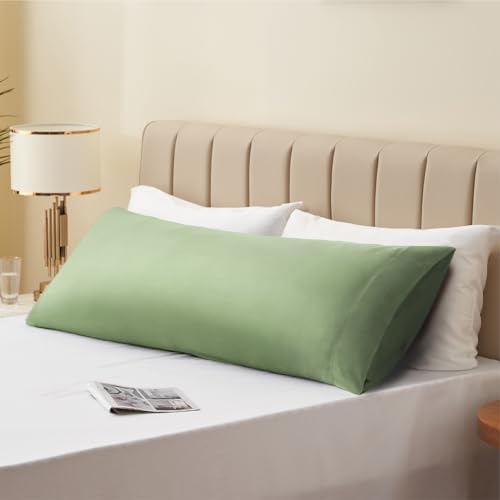 BEDELITE Body Pillow Pillowcase, Rayon from Bamboo, Sage Green - Image 5