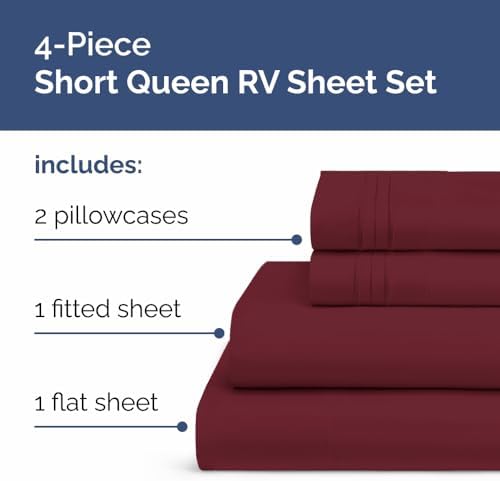 Short Queen Size 4 Piece Bed Sheet Set - Image 2