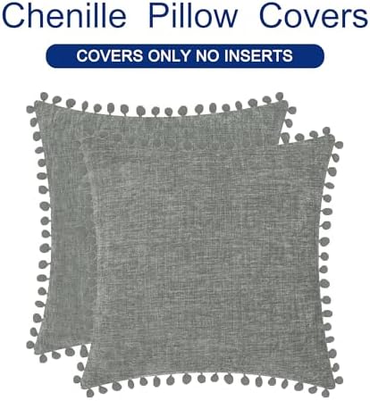 CaliTime Decorative Couch Throw Pillow Covers 18 X 18 Inches Medium Grey - Image 6