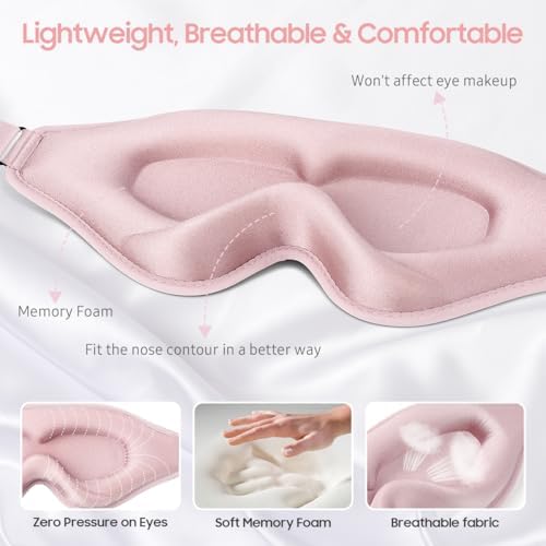 BeHoomi Sleep Mask, 2 Packs Premium Eye Mask - Image 4