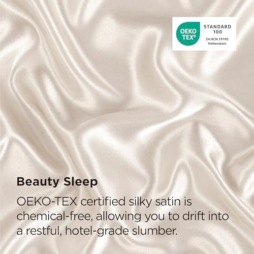 Bedsure Satin Pillowcase with Zipper, Similar to Silk Pillow Cases 2 Pack - Image 4
