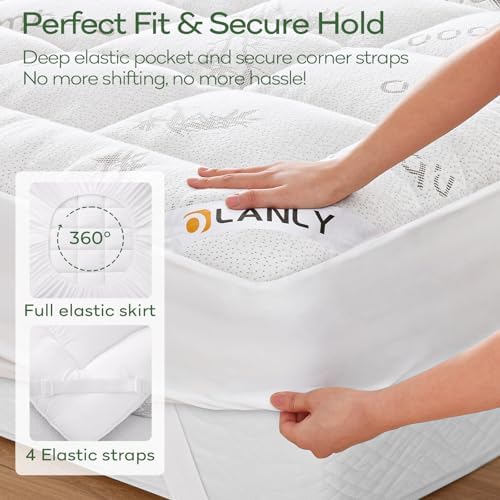 OLANLY Full Bamboo Viscose Cooling Mattress Topper - Image 4