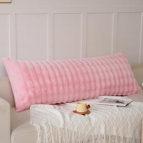 Fluffy Faux Fur Body Pillowcase, Luxury Bubble Waffle Carved Plush Long Size - Image 3