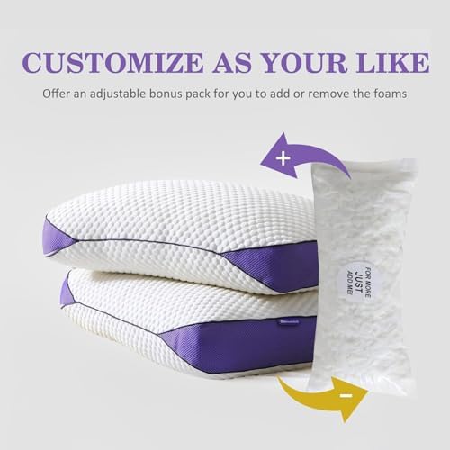 HOMELAB Cooling Adjustable Shredded Memory Foam Pillow, King 20x34, 1 Pack - Image 3