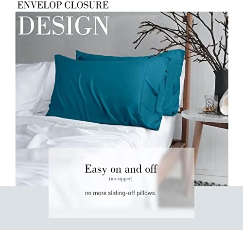 WishSmile Cooling Queen Pillow Cases Set of 2 Breathable Cool Silky Soft Rayon - Image 4