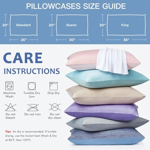 Elegear Cooling Pillow Cases for Hot Sleepers, Standard 20" x 26" - Image 6