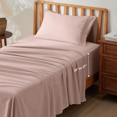 Bedsure Twin XL Sheets Dorm Bedding, GentleSoft Breathable Extra Long Twin by BEDSURE