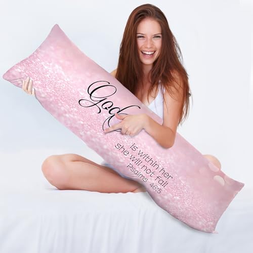 God is Within Her She Will Not Fall Christian 20x54 Body Pillow Cover, - Image 3
