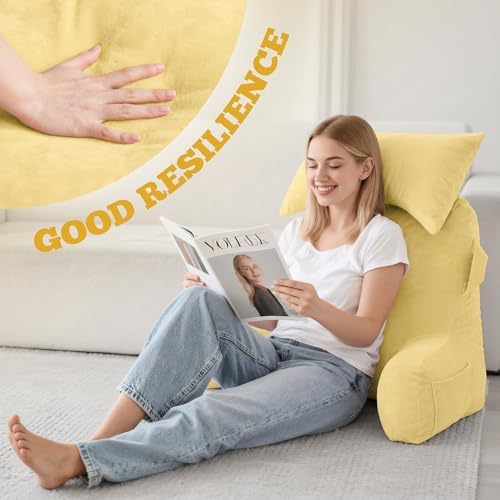 Reading Pillow for Bed, Back Pillow for Bed Sitting Up, Lumbar Support Pillow - Image 4
