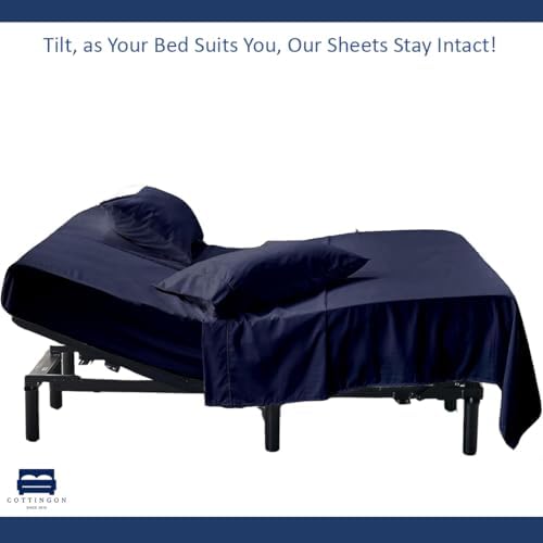 4 Piece Flex Head King Sheet Set 34" Top, 100% Egyptian Cotton - Image 6