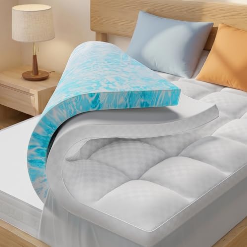 Full Size 4 Inch Dual Layer Memory Foam Mattress Topper by VINEVOICE