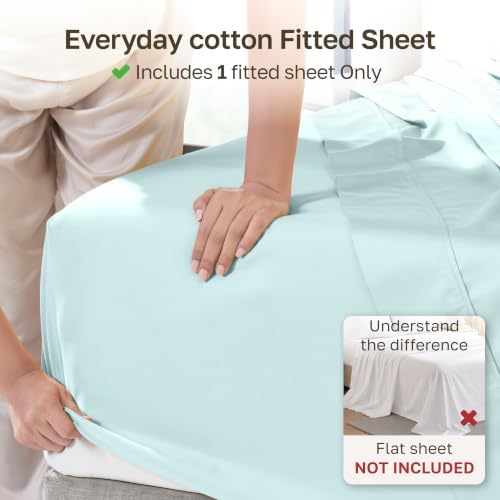Natural 100% Cotton Sateen Twin XL Fitted Sheets Adjustable Bed - Image 2