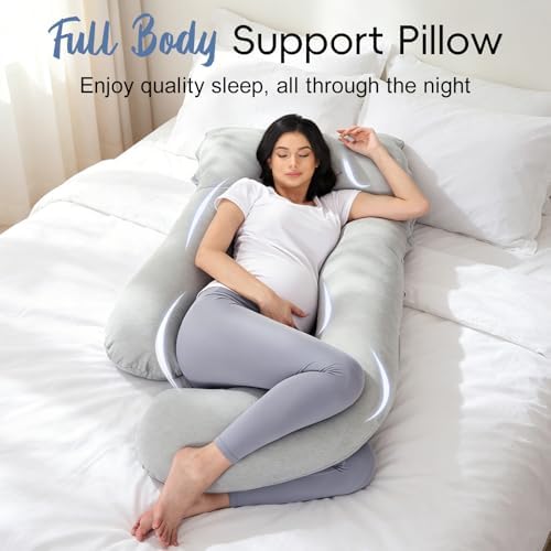 Pregnancy Pillow for Sleeping, Soft 57“ Full Body Maternity Pillow, U Shaped - Image 2