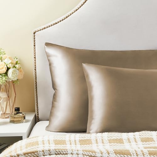 BEDELITE Satin Pillowcases, Queen Size 20x30 Inch, Tawny Brown - Image 7