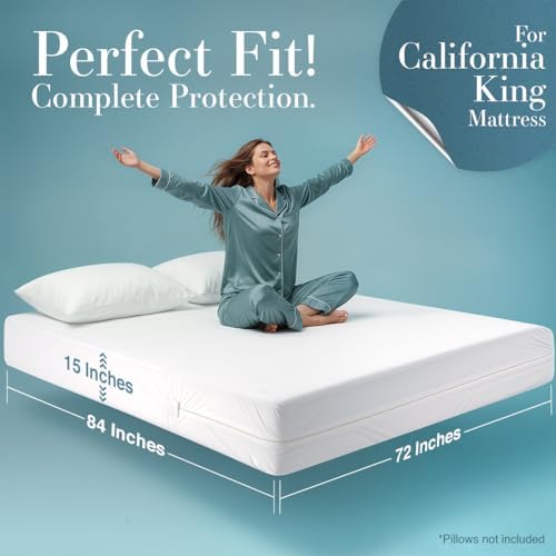 Utopia Bedding Mattress Protector Zippered California King Size, 100% - Image 2
