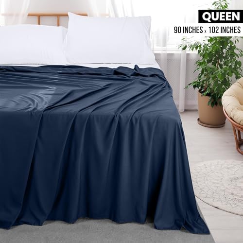 Queen Size Flat Sheet Only Pack of 6, Ultra Soft Hotel Sheets - Image 2