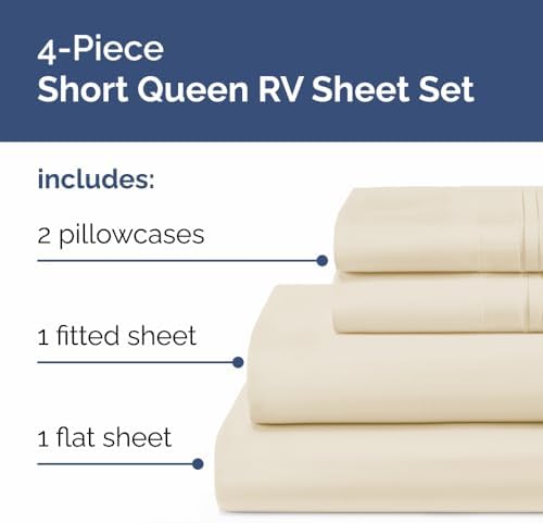 Short Queen Size 4 Piece Bed Sheet Set - Image 2